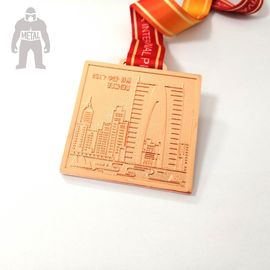 Runde quadratische Rosen-Metallgoldmedaillen-Prize Goldmedaille für Team Competetions-laufendes Spiel